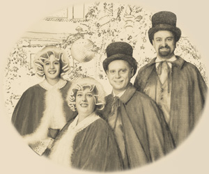 Victorian costumed Christmas carolers in Minneapolis